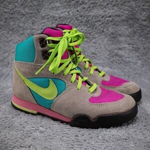 Nike Hiking Boots VTG 90s Air Caldera Tan/Magenta Sz 5.5 Men's 7 Women's c.1990